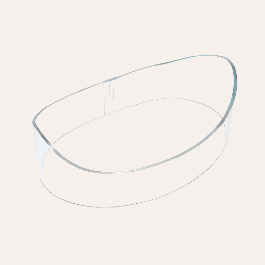 Art of Vedas Hrid Basti transparent acrylic chest ring for Ayurvedic heart area oil therapy, designed for targeted warm oil treatment to support cardiac and emotional wellness